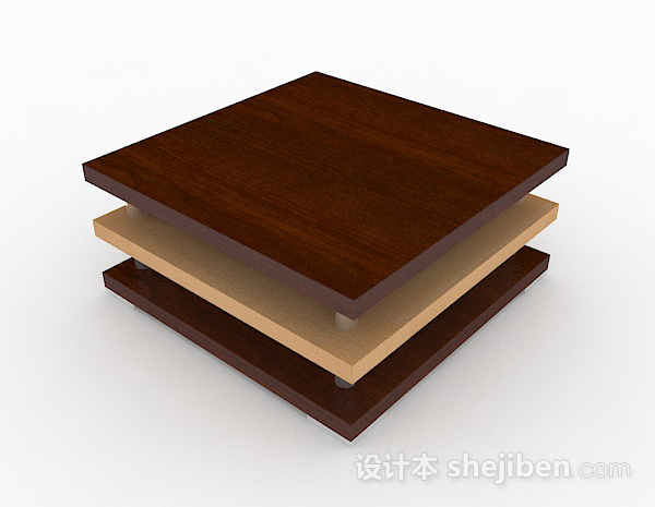现代风格木质简约家居茶几3d模型下载