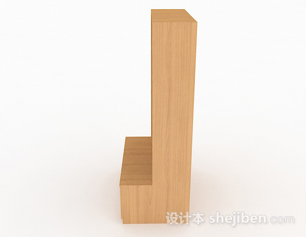 设计本棕色家居木质展示柜3d模型下载