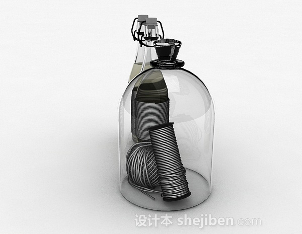 免费最新简约琉璃瓶摆件3d模型下载