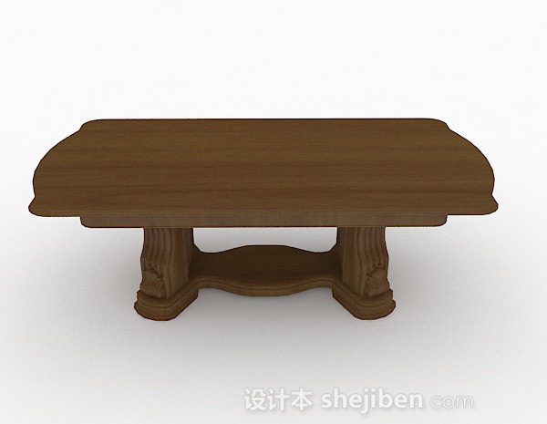 现代风格木质家居餐桌3d模型下载