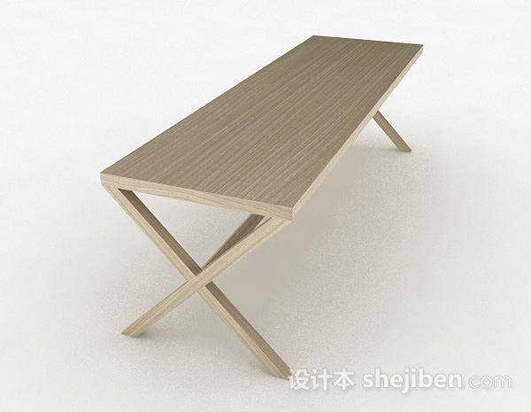 设计本简约长方形餐桌3d模型下载