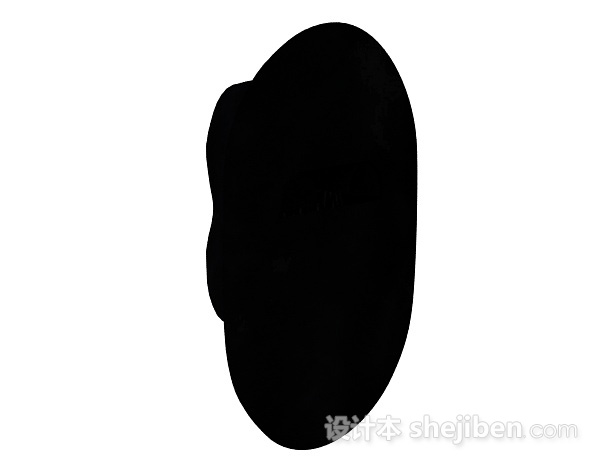 设计本简约黑色面具摆件3d模型下载