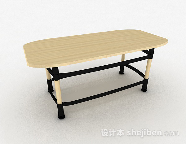 免费黄色简约书桌3d模型下载