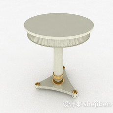 白色圆形小餐桌3d模型下载