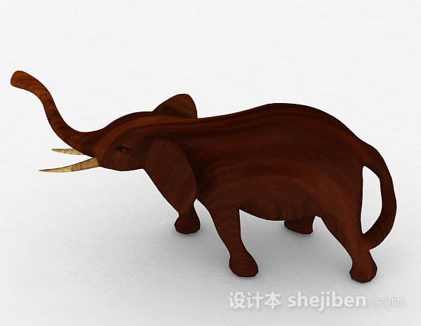 东南亚风格东南亚风木质大象摆设品3d模型下载