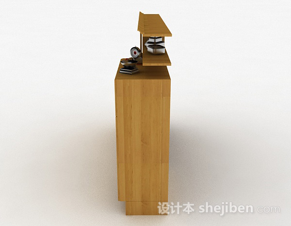 设计本一字型木质整体橱柜3d模型下载