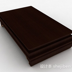 长方形木质棕色茶几3d模型下载