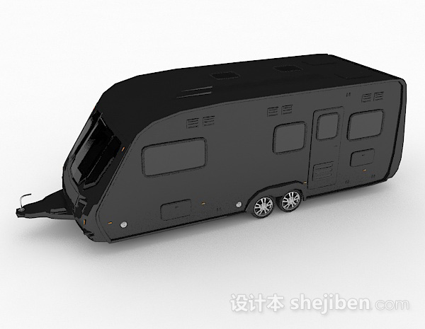 免费黑色货车车厢3d模型下载