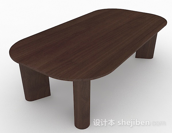 设计本田园木质棕色餐桌3d模型下载