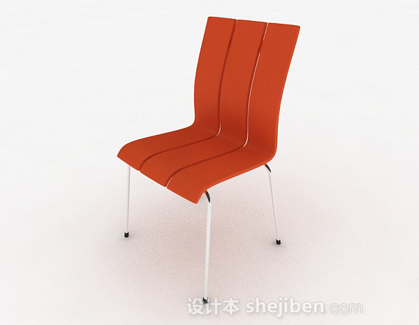 橙色简约家居休闲椅3d模型下载