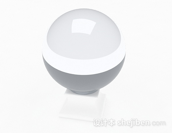 设计本白色现代简约球状家居摆件3d模型下载