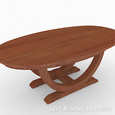 椭圆形餐桌3d模型下载