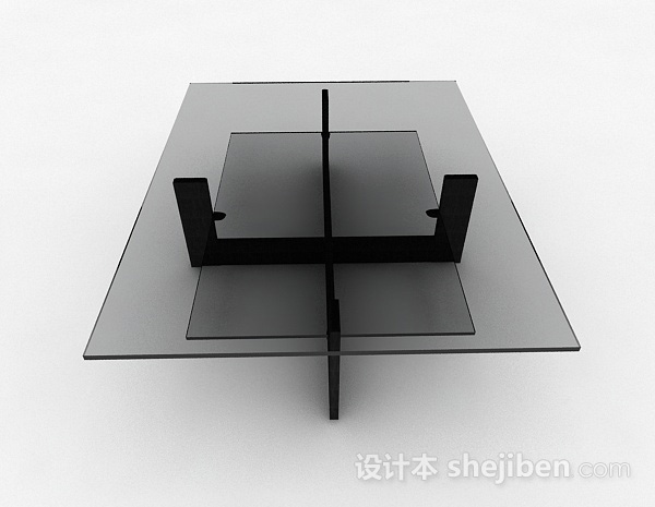 设计本灰色方形玻璃茶几3d模型下载