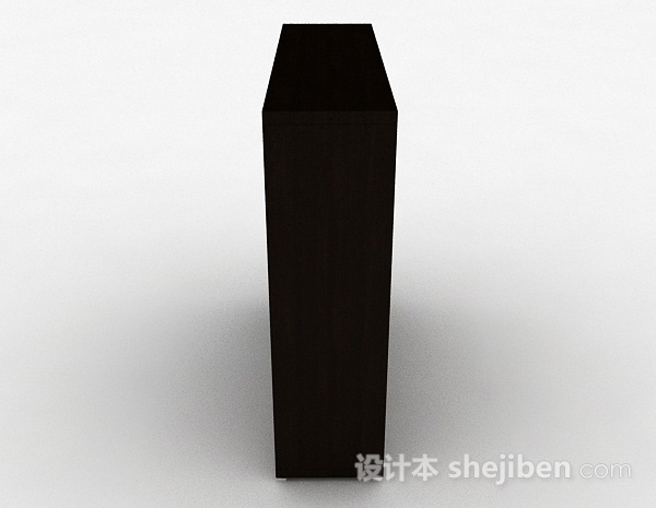 设计本棕色简约木质衣柜3d模型下载