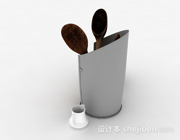 设计本简易厨房用具收纳桶3d模型下载