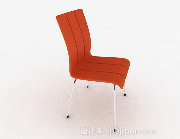 免费橙色简约家居休闲椅3d模型下载
