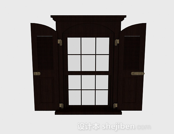 欧式风格欧式风格木质百叶窗3d模型下载