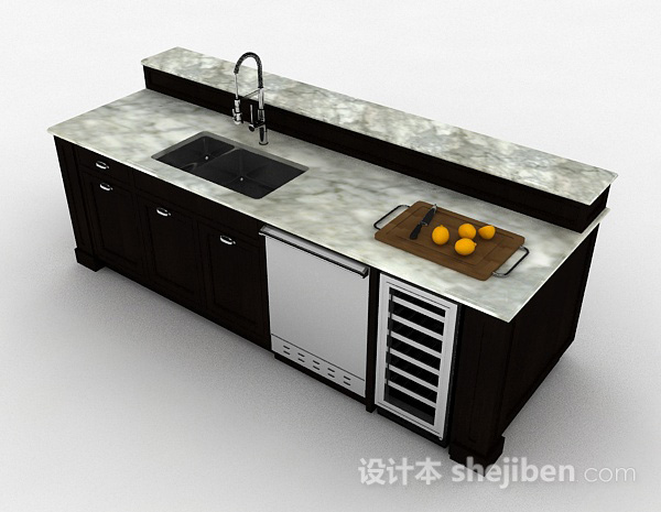 免费厨房洗漱台3d模型下载