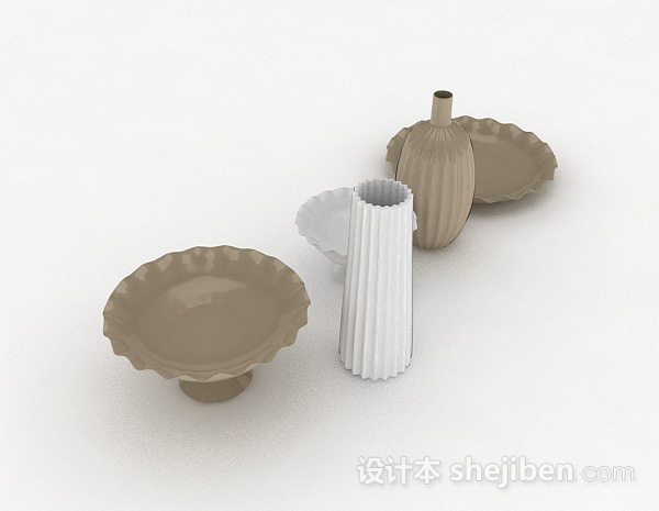 设计本室内陶瓷摆设3d模型下载