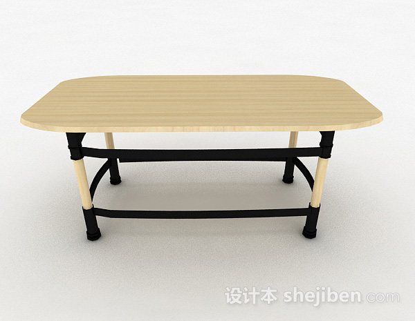 现代风格黄色简约书桌3d模型下载