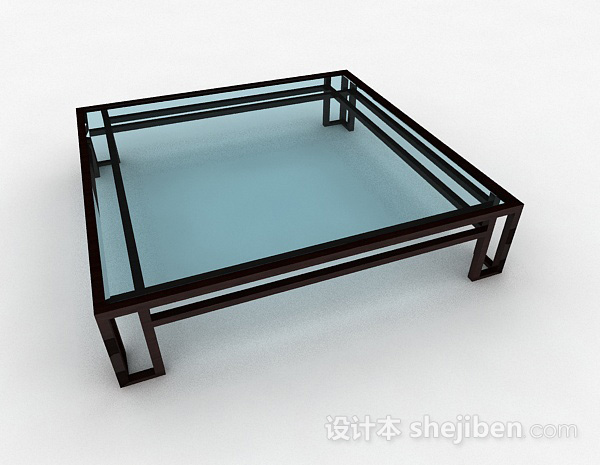 设计本玻璃方形茶几3d模型下载