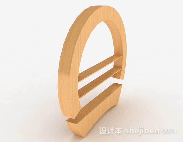 设计本中式木质展示柜3d模型下载