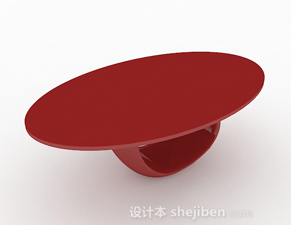 创意时尚红色餐桌3d模型下载