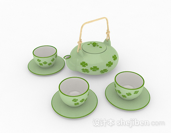 绿色陶瓷茶具