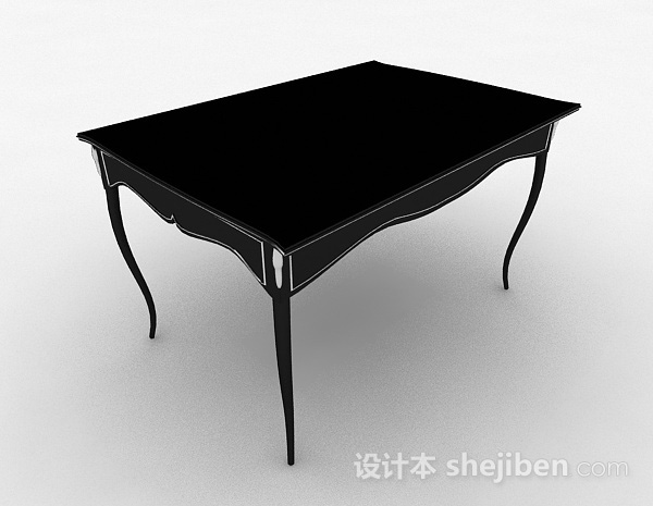 黑色餐桌3d模型下载