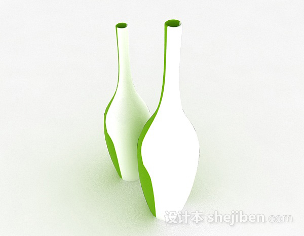 现代风格绿色摆设瓶子3d模型下载