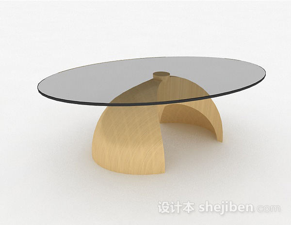 设计本椭圆形玻璃餐桌3d模型下载