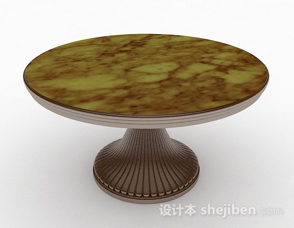 现代风格圆形大理石餐桌3d模型下载