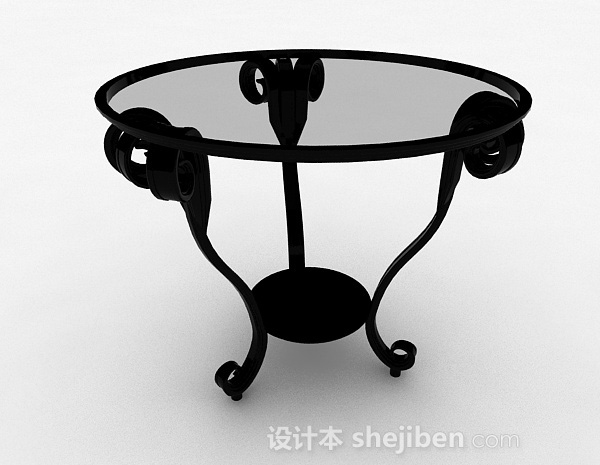 现代风格圆形餐桌3d模型下载