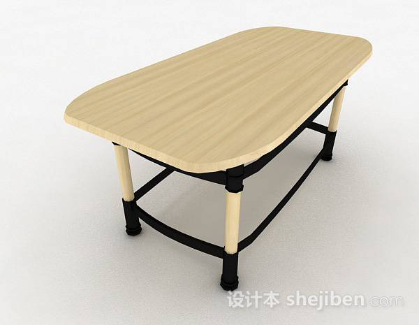 设计本黄色简约书桌3d模型下载