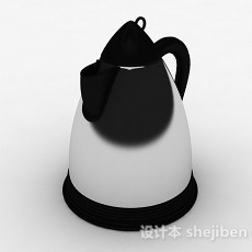 黑色圆锥形金属烧水壶3d模型下载