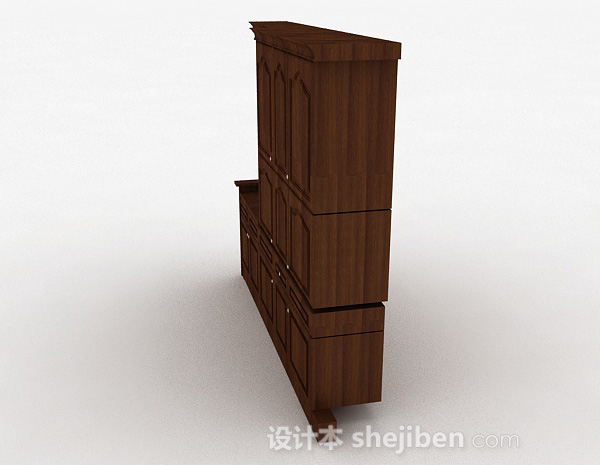 设计本木质棕色橱柜3d模型下载