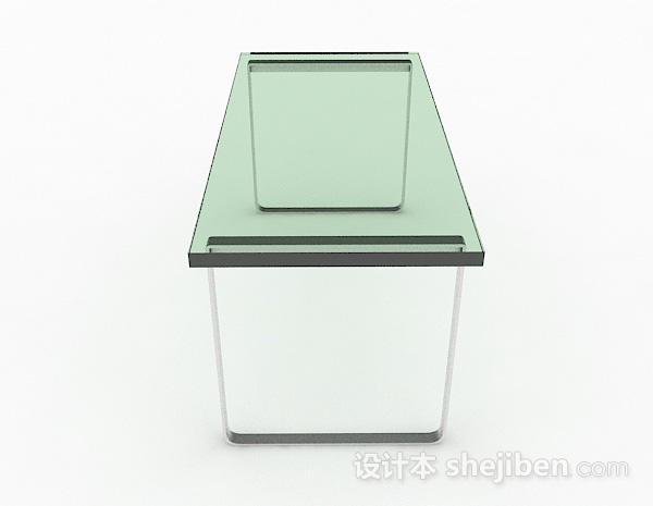 现代风格长方形玻璃餐桌3d模型下载