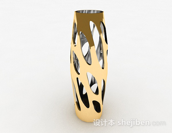 最新金色镂空立体花瓶摆件