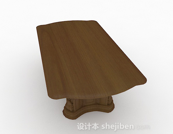 设计本木质家居餐桌3d模型下载