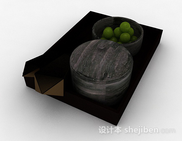 设计本绿色果子3d模型下载
