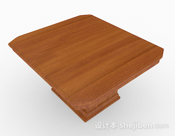 现代风格棕色木质家居茶几3d模型下载