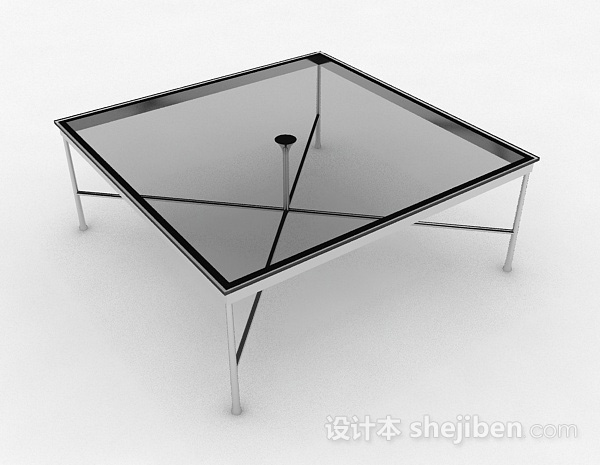现代风格灰色玻璃茶几3d模型下载