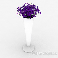 紫色盆栽3d模型下载