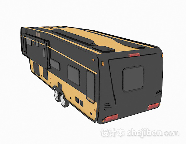 设计本黑黄色车厢3d模型下载