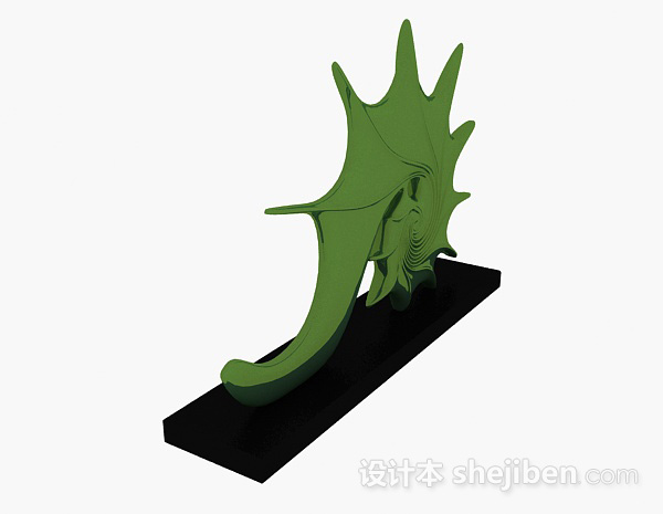 设计本绿色摆设品3d模型下载