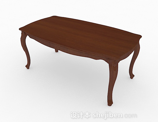 免费简约木质餐桌3d模型下载