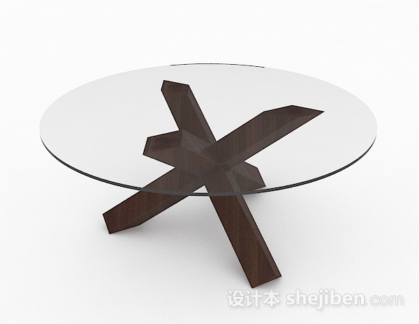 免费圆形玻璃餐桌3d模型下载