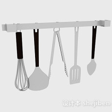 不锈钢简易厨具悬挂架3d模型下载