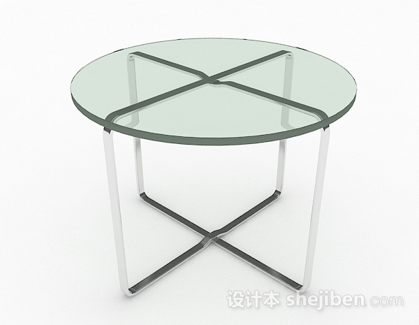 绿色圆形餐桌3d模型下载