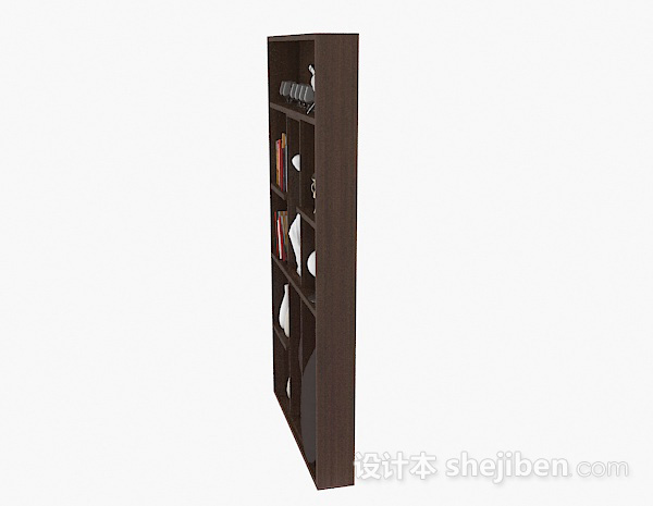 设计本木质棕色家居展示柜3d模型下载